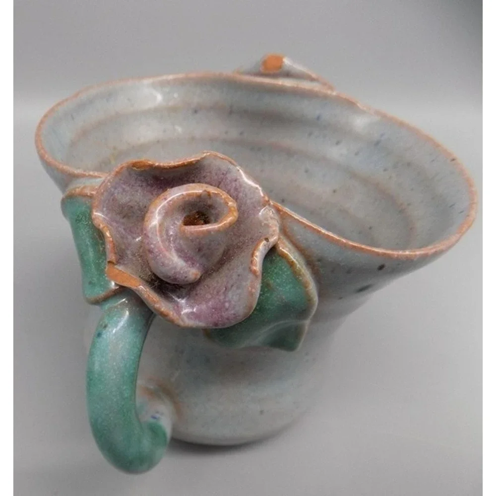 Mary Short Hand Made Double Handle Mini Vase Vintage 30's 40's Topeka KS Potter